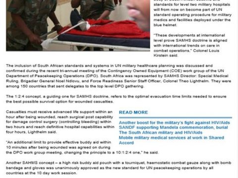 SA Military Health Makes It’s Mark at The UN